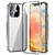 Fusion360 iPhone 12 Magnetic Double-buckle HD Tempered Glass Phone Case - Silver