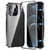 Fusion360 iPhone 12 Pro Magnetic Double-buckle HD Tempered Glass Phone Case - Black