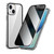 Fusion360 iPhone 13 Anti-peeping Magnetic Metal Frame Double-sided Tempered Glass Phone Case - Silver