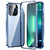 Fusion360 iPhone 13 Pro Max Magnetic Double-buckle HD Tempered Glass Phone Case - Blue
