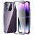 Fusion360 iPhone 14 Pro Max Magnetic Double-buckle HD Tempered Glass Phone Case  - Purple