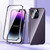 Fusion360 iPhone 14 Pro Max Magnetic Double-buckle HD Tempered Glass Phone Case  - Purple
