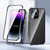Fusion360 iPhone 15 Magnetic Double-buckle HD Tempered Glass Phone Case - Black