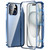 Fusion360 iPhone 15 Magnetic Double-buckle HD Tempered Glass Phone Case - Blue