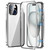 Fusion360 iPhone 15 Magnetic Double-buckle HD Tempered Glass Phone Case - Silver