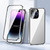 Fusion360 iPhone 15 Magnetic Double-buckle HD Tempered Glass Phone Case - Silver