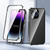 Fusion360 iPhone 15 Plus Magnetic Double-buckle HD Tempered Glass Phone Case - Black