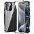 Fusion360 iPhone 15 Pro Max Magnetic Double-buckle HD Tempered Glass Phone Case - Black