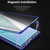 Fusion360 Samsung Galaxy Note 8 Magnetic Metal Frame Double-sided Tempered Glass Case - Blue Purple