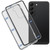 Fusion360 Samsung Galaxy S21 FE 5G HD Magnetic Metal Tempered Glass Phone Case - Silver