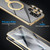 Fusion360 Samsung Galaxy S22 Ultra 5G MagSafe Magnetic HD Frosted Tempered Glass Holder Phone Case - Gold