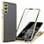 Fusion360 Samsung Galaxy S23 5G HD Full Cover Magnetic Metal Tempered Glass Phone Case - Gold