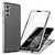Fusion360 Samsung Galaxy S23+ 5G HD Full Cover Magnetic Metal Tempered Glass Phone Case - Silver