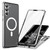 Fusion360 Samsung Galaxy S24 5G HD Full Cover Magsafe Magnetic Metal Tempered Glass Phone Case - Silver
