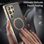 Fusion360 Samsung Galaxy S24 Ultra 5G MagSafe Magnetic HD Frosted Tempered Glass Holder Phone Case - Gold