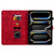 iPad Pro 11 2024 Lily Embossed Leather Smart Tablet Case - Red