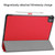 iPad Pro 13 2024 Custer Pure Color 3-Fold Holder Smart Leather Tablet Case - Red