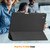 iPad Pro 13 2024 Custer TPU Pure Color 3-Fold Holder Smart Leather Tablet Case with Pen Tray - Black