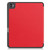 iPad Pro 13 2024 Custer TPU Pure Color 3-Fold Holder Smart Leather Tablet Case with Pen Tray - Red