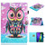 iPad Pro 11 2024 Coloured Drawing Stitching Smart Leather Tablet Case - Owl