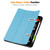iPad Pro 11 2024 Custer TPU Pure Color 3-Fold Holder Smart Leather Tablet Case with Pen Tray - Sky Blue