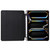 iPad Pro 11 2024 Multi-folding TPU Leather Smart Tablet Case with Pen Slot - Black
