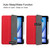 iPad Air 11 2024 Custer TPU Pure Color 3-Fold Holder Smart Leather Tablet Case - Red