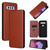 TCL 10 SE Carbon Fiber Texture Leather Phone Case with Card Slot - Brown