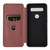 TCL 10 SE Carbon Fiber Texture Leather Phone Case with Card Slot - Brown