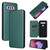 TCL 10 SE Carbon Fiber Texture Leather Phone Case with Card Slot - Green
