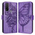 TCL 20 R 5G Embossed Butterfly Leather Phone Case - Light Purple
