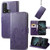 TCL 20 XE Four-leaf Clasp Embossed Buckle Mobile Phone Leather Case - Purple