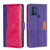 TCL 30 SE/306/305/Sharp Aqous V6/V6 Plus Contrast Color Side Buckle Leather Phone Case - Purple + Rose Red