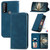 TCL 30 V 5G Retro Skin Feel Magnetic Horizontal Flip Leather Phone Case - Blue