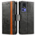TCL 40 SE CaseNeo Splicing Dual Magnetic Buckle Leather Phone Case - Black