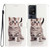 TCL 40 SE Colored Drawing Leather Phone Case - Little Tabby Cat