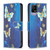 TCL 40 SE Colored Drawing Pattern Leather Phone Case - Gold Butterfly