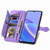 TCL 40 SE Embossed Flower Zipper Leather Phone Case - Purple