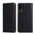 TCL 40 XE 5G / 40X 5G T601D Gloss Oil Solid Color Magnetic Leather Phone Case - Black