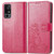TCL 40 XE 5G Four-leaf Clasp Embossed Buckle Leather Phone Case - Magenta