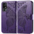 TCL 40 XE Butterfly Love Flower Embossed Leather Phone Case - Dark Purple