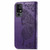 TCL 40 XE Butterfly Love Flower Embossed Leather Phone Case - Dark Purple