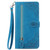 TCL 40 XL Embossed Flower Zipper Leather Phone Case - Blue