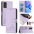 TCL 405 / 406 / 408 Cat Rat Embossed Pattern RFID Leather Phone Case with Lanyard - Purple