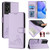 TCL 50 SE Cat Rat Embossed Pattern RFID Leather Phone Case with Lanyard - Purple