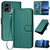 Motorola Moto G 5G 2024 YX0070 Carbon Fiber Buckle Leather Phone Case with Lanyard - Dark Green