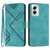 Motorola Moto G Power 5G 2024 Line Pattern Skin Feel Leather Phone Case - Light Blue