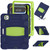 iPad Pro 11 2024 3-Layer Silicone Hybrid PC Tablet Case - Navy Blue Lime