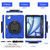 iPad Air 11 2024 Silicone Hybrid PC Tablet Case with Holder & Shoulder Strap - Blue