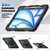 iPad Air 11 2024 Silicone Hybrid PC Tablet Case with Shoulder Strap - Black